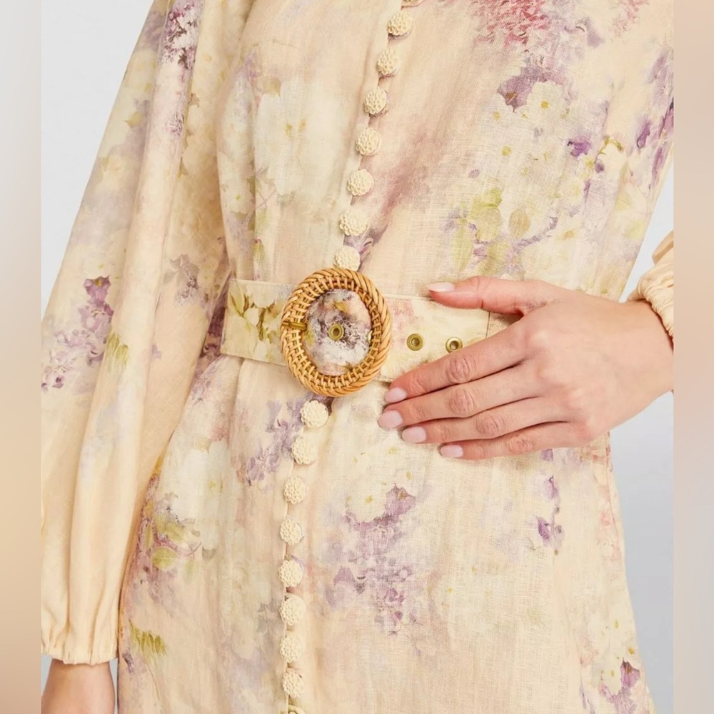 ❌SOLD❌NWT Zimmermann Lyrical Buttoned Midi Dress in Dreamy Floral | sz0 US4 UK8 - Picture 4 of 14